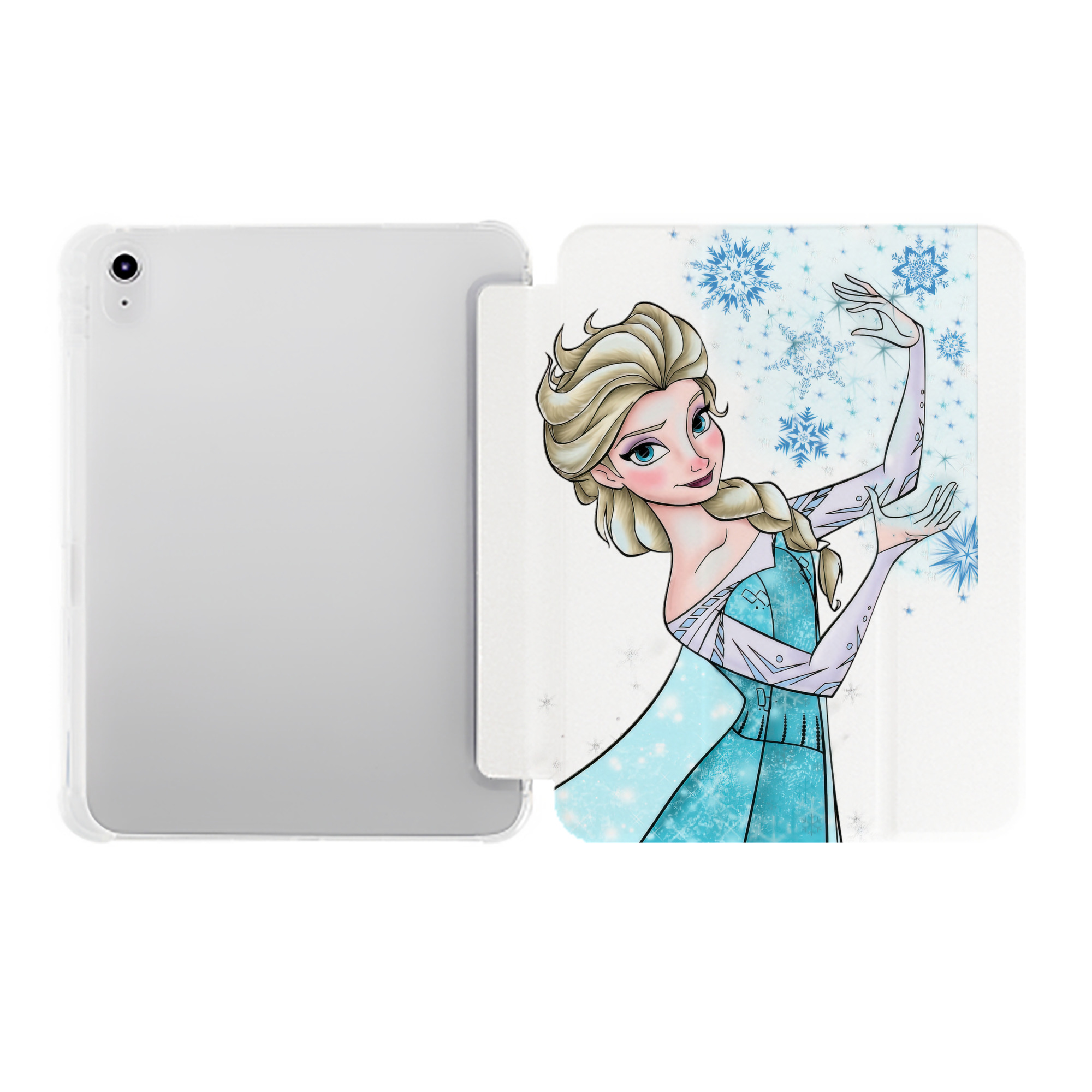 （画像用） アナと雪の女王 アンナ エルサ Frozen Anna Elsa IPad ケース ペン収納付き 三つ折りスタンド PUレザー×シリコン 対応機種9.5/10.5/10.9インチ